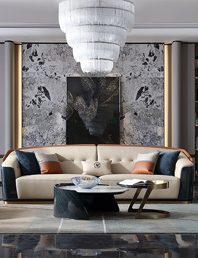 梵巴赫现代轻奢全真皮沙发组合伊甸园