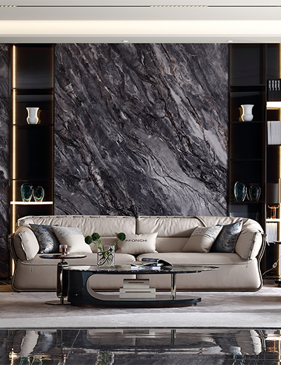 Vanbach Modern Light Luxury Full Genuine Leather Sofa Combination - Leisure Style