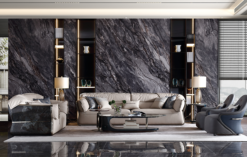 Vanbach Modern Light Luxury Full Genuine Leather Sofa Combination - Leisure Style