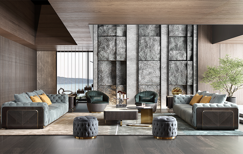 Vanbach modern light luxury frosted leather moon surface